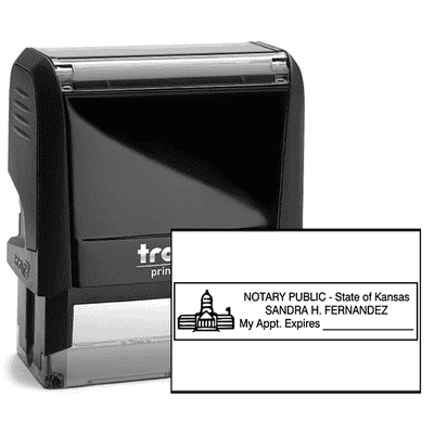 Kansas Notary Rectangle Seal - alternate view