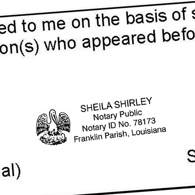 Louisiana Notary Rectangle Seal - alternate view
