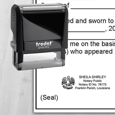 Louisiana Notary Rectangle Seal - alternate view