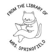 Cute Cat Custom Book Stamp