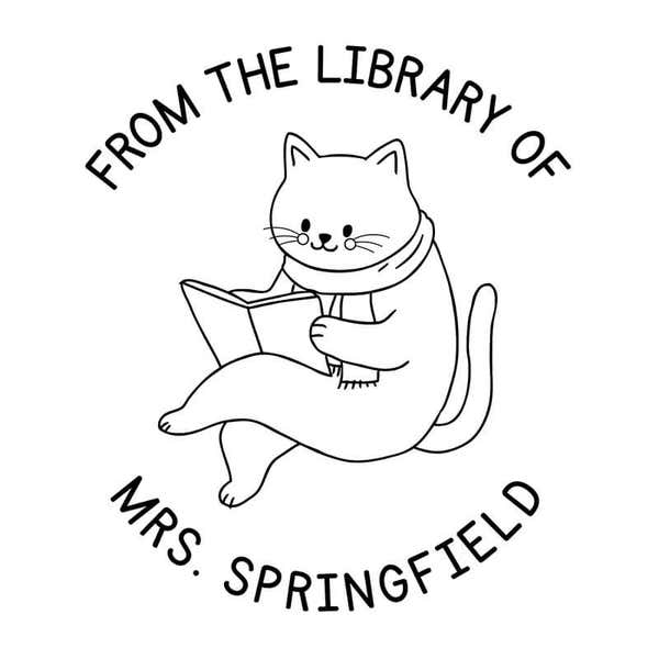 Cute Cat Custom Book Stamp
