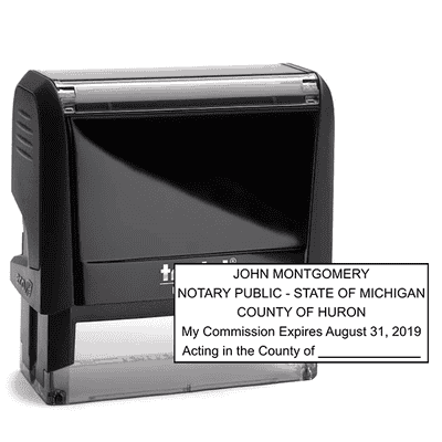 Michigan Notary Pink Stamp - Rectangle
