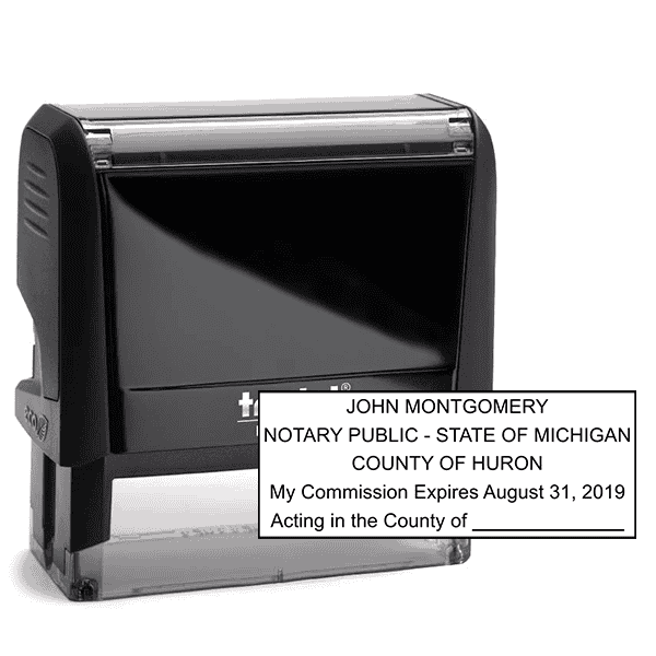 Michigan Pink Rectangle Notary Stamp
