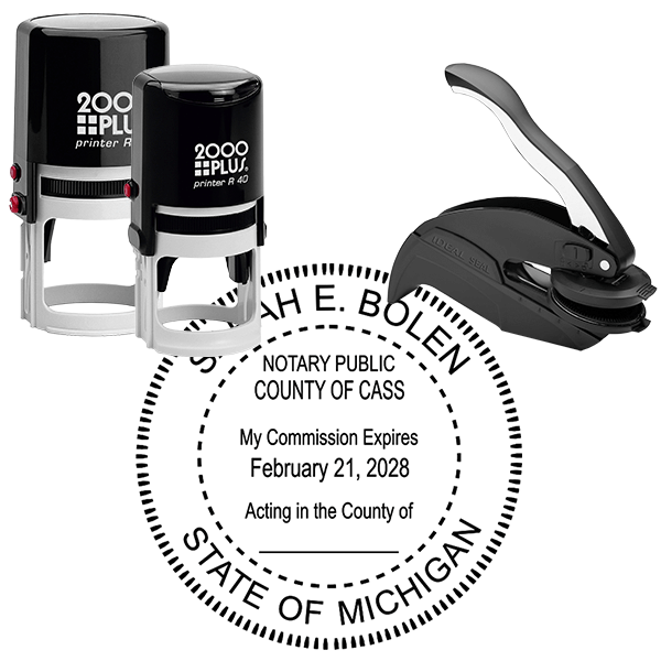 Michigan Notary Round Seal Stamp