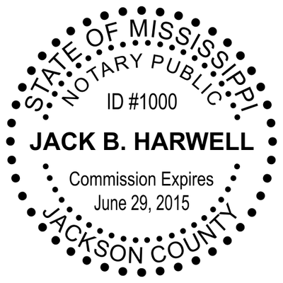 Mississippi Notary Round - Dots Seal - alternate view