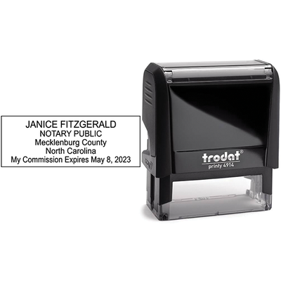 North Carolina Notary Rectangular Seal - alternate view