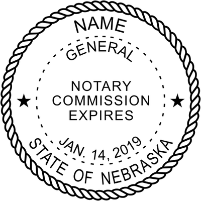 Nebraska Notary Round Seal - alternate view