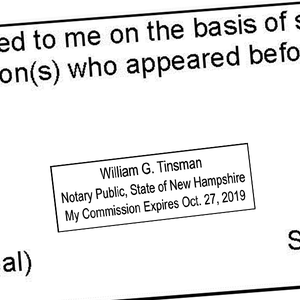 New Hampshire Notary Rectangle Imprint