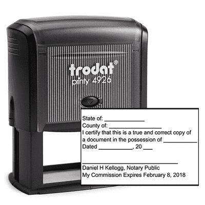 Notary Copy Certification Stamp - alternate view