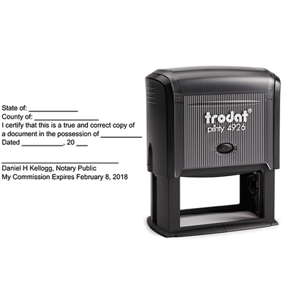 Notary Copy Certification Stamp Body and Design