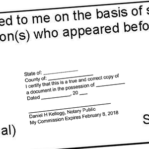 Notary Copy Certification Stamp Imprint