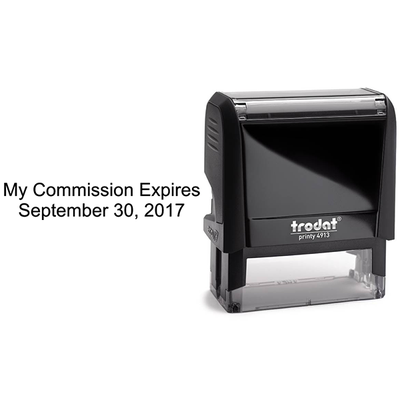 My Commission Expires stamp with generic text Body and Design