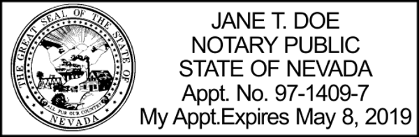 Nevada Official Notary Seal Rubber Stamp