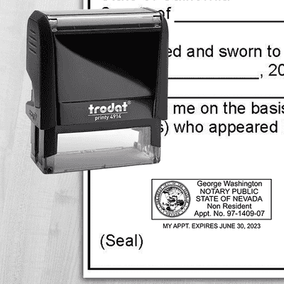 Nevada Notary Rectangular for Non-Resident Seal - alternate view