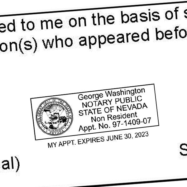 Nevada Notary Rectangular for Non-Resident Imprint