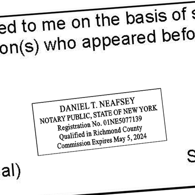 New York Rectangle Notary Stamp - alternate view