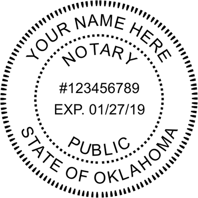 Oklahoma Round Notary Stamp - alternate view