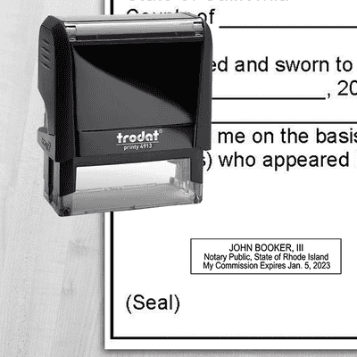 Rhode Island Notary Rectangular State Stamp - alternate view