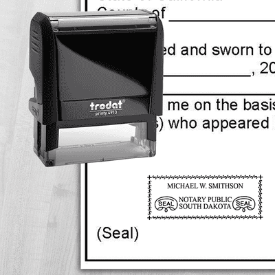 South Dakota Notary Rectangle Seal - alternate view