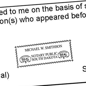 South Dakota Notary Rectangle Imprint