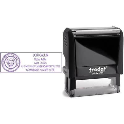Utah Notary Rectangle Seal - alternate view