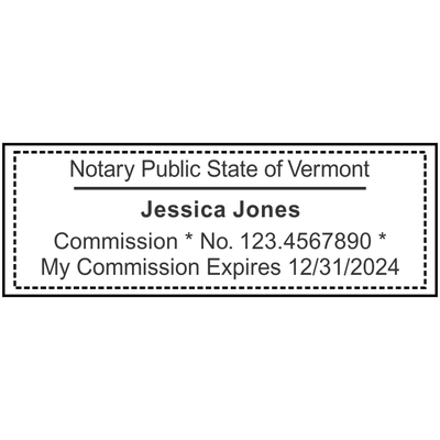 Vermont Notary Rectangular Stamp Seal - alternate view