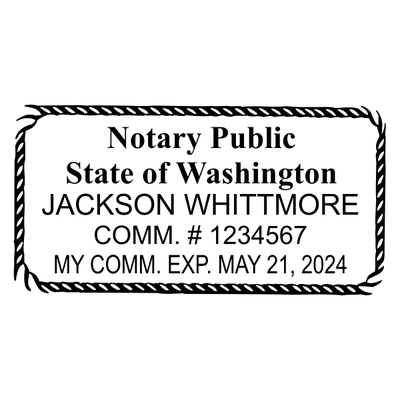 Washington State Notary Rectangle Seal - alternate view