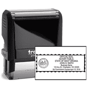 West Virginia Rectangle Business Name Notary Seal