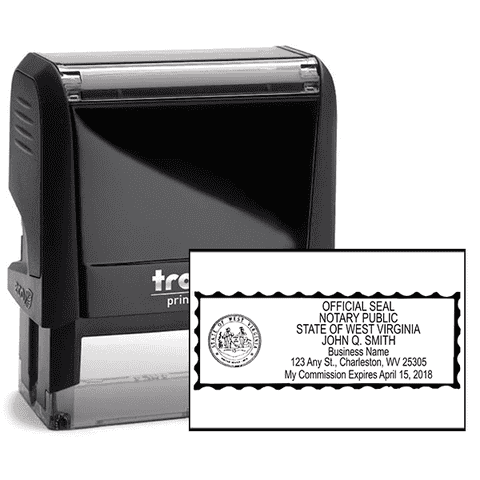 West Virginia Rectangle Business Name Notary Seal