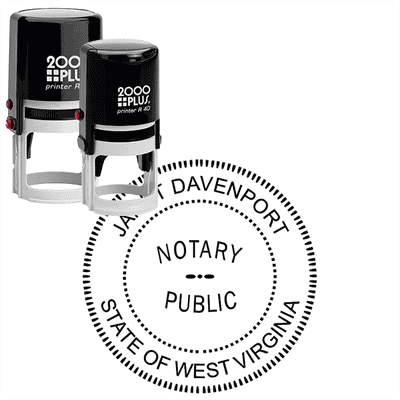 West Virginia Notary Round Seal - alternate view