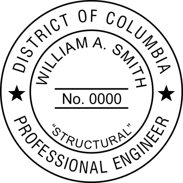 District of Columbia Engineer with Discipline Stamp Seal