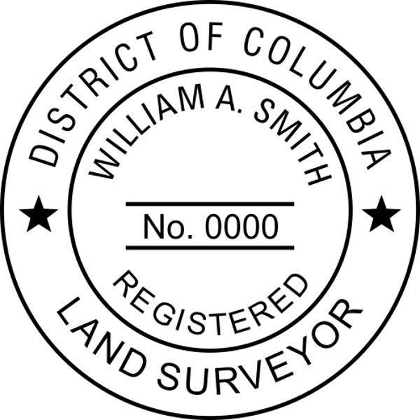 District of Columbia Land Surveyor Stamp Seal