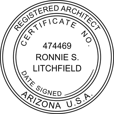 State of Arizona Architect Seal - alternate view