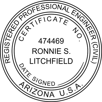 State of Arizona Engineer Seal - alternate view
