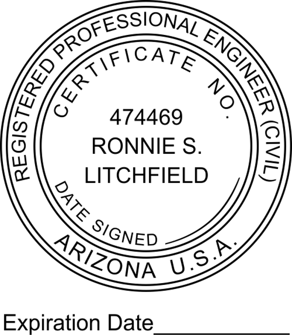 Arizona Engineer Expiration Date Stamp