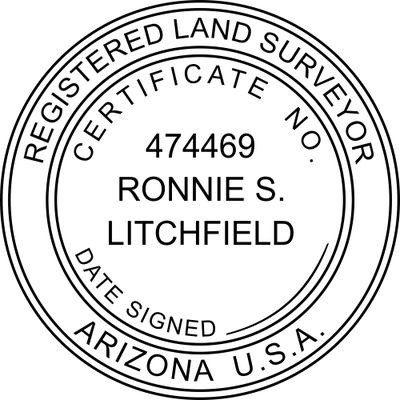 Arizona Land Surveyor Seal - alternate view