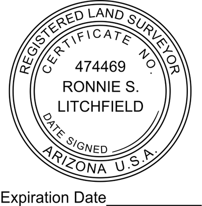 Arizona Land Surveyor with Expiration Seal - alternate view