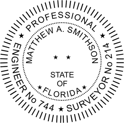 State of Florida Land Surveyor & Engineer Seal - alternate view
