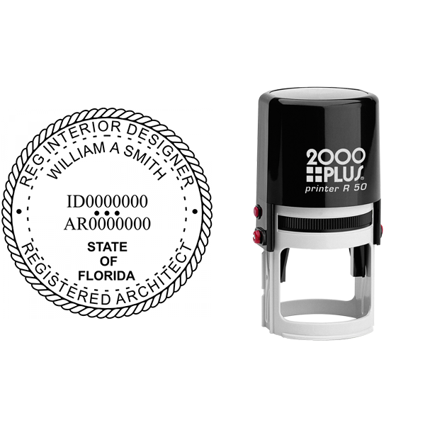 State of Florida Registered Interior Designer & Registered Architect Seal Body and Imprint