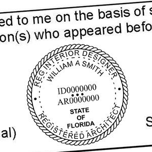 State of Florida Registered Interior Designer & Registered Architect Seal Imprint