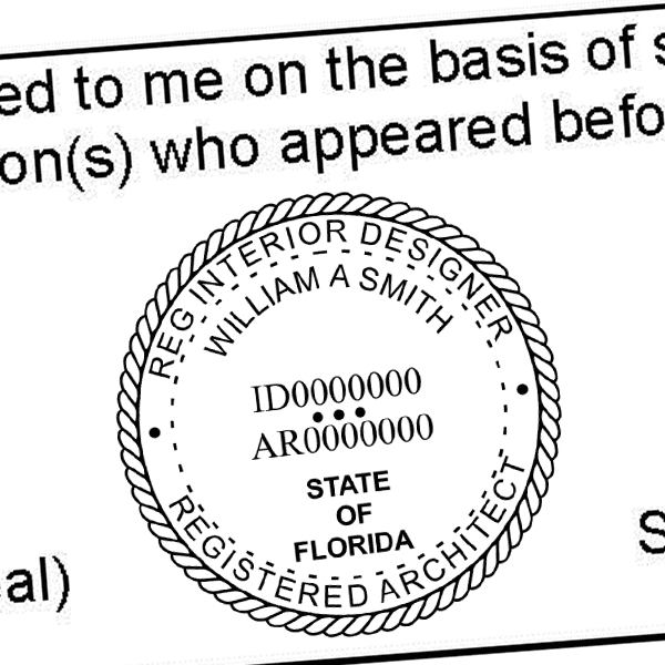 State of Florida Registered Interior Designer & Registered Architect Seal Imprint