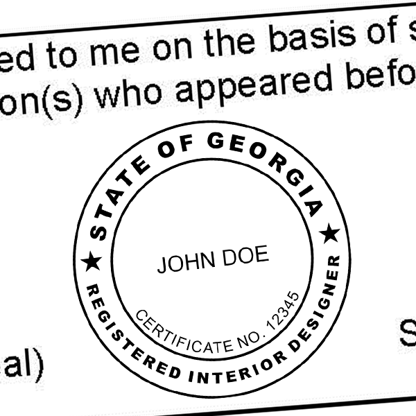 State of Georgia Interior Designer Seal Imprint