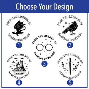 Choose from 5 book embosser designs