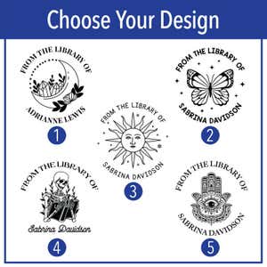 Choose from 5 book embosser designs