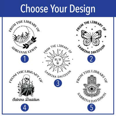 Custom Book Embosser - Choose From 5 Modern Mystic Designs! - alternate view