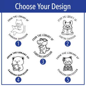 Choose from 5 book embosser designs