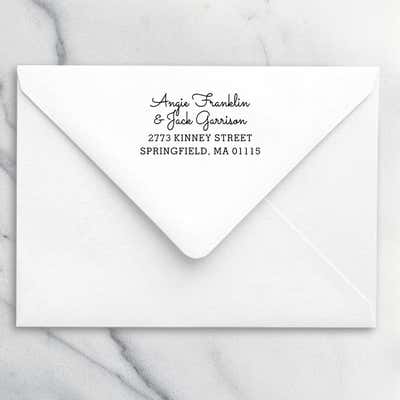 2 Name Script Address Stamp - alternate view