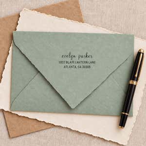 Sanchez Handwritten Address Stamp Imprint Examples on an envelope