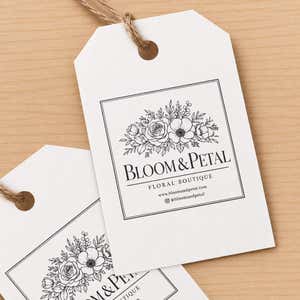 Custom logo impressions stamped onto hang tags