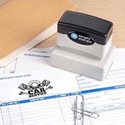 Small Custom Pre-Inked Logo Stamp,1"x 2" - alternate view
